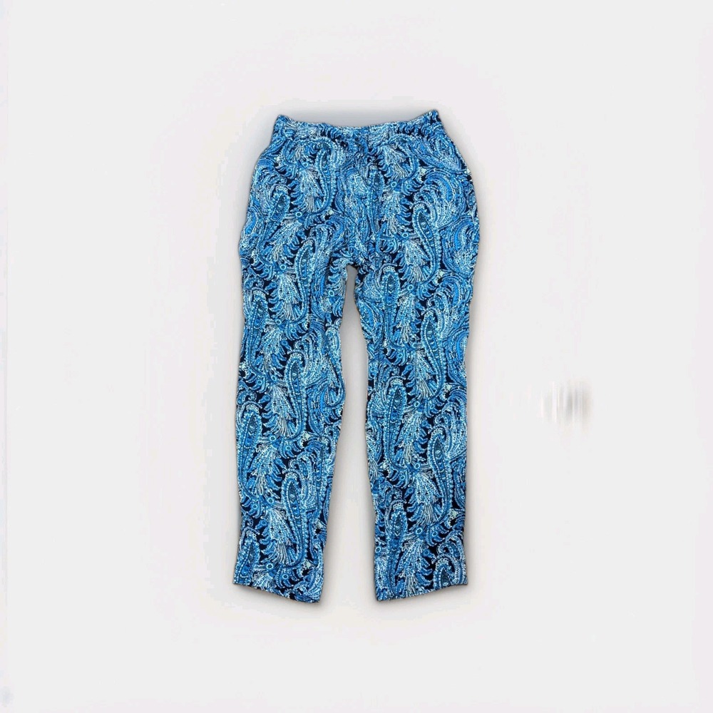 Boho Festival Paisley Pull On Pants 100% Rayon Talbots Petite SP NWT Coastal